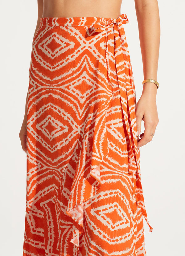 Zanzibar Wrap Skirt - Mandarin