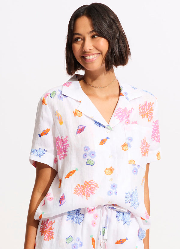 Under The Sea Beach Shirt - White