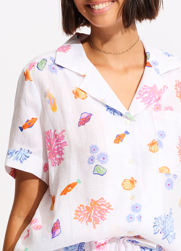 Under The Sea Beach Shirt - White