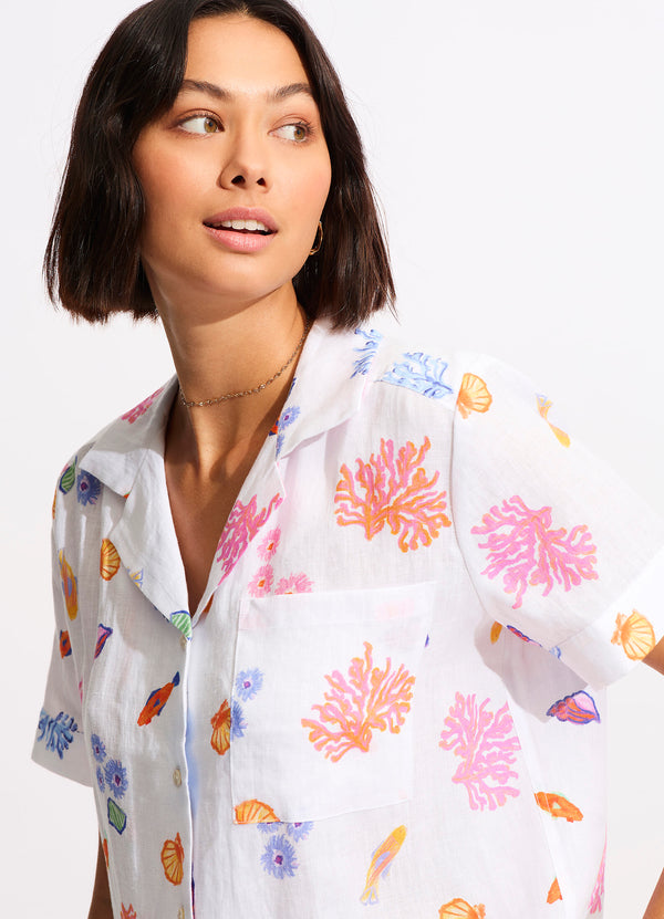 Under The Sea Beach Shirt - White