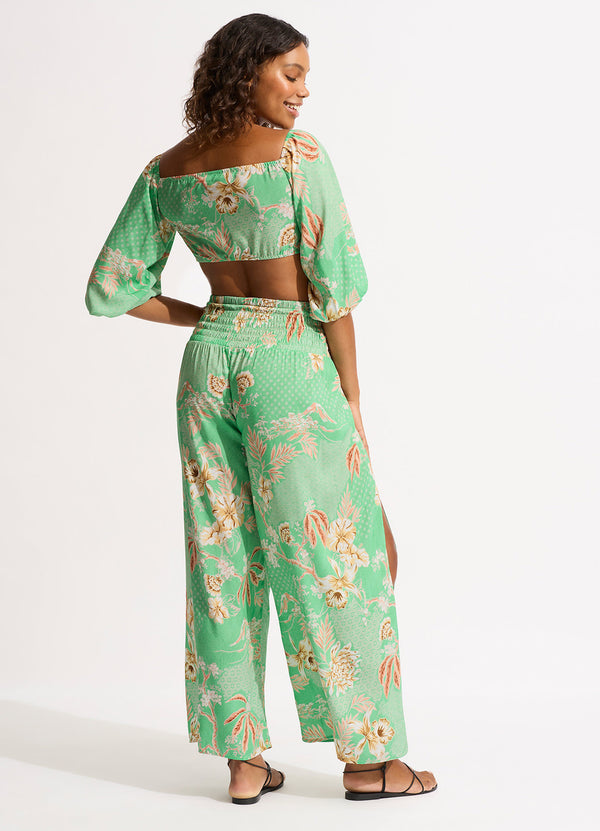 Eden Shirring Pant - Mint