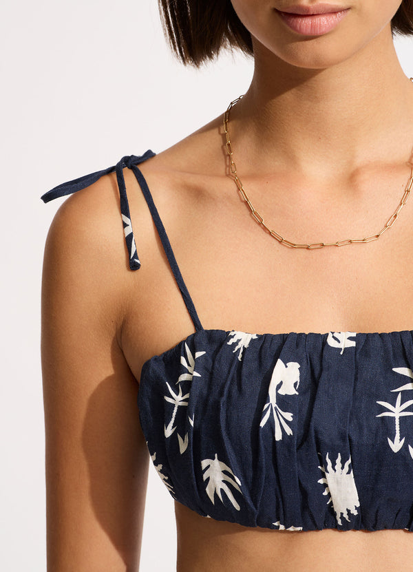 La Palma Crop Top - True Navy