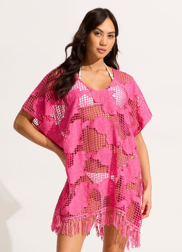 Mesh Kaftan - Fuchsia Rose