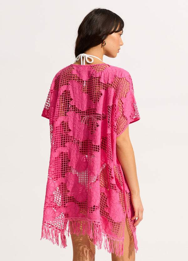 Mesh Kaftan - Fuchsia Rose