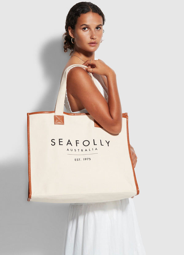 Seafolly Canvas Tote Bag Bronze/Bronze