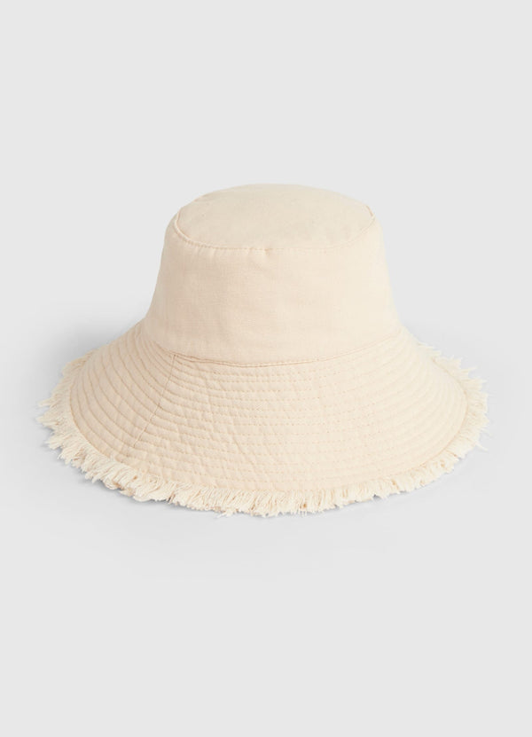 Fringe Bucket Hat - Natural