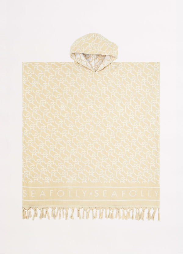 SF Monogram Towel Poncho - Natural