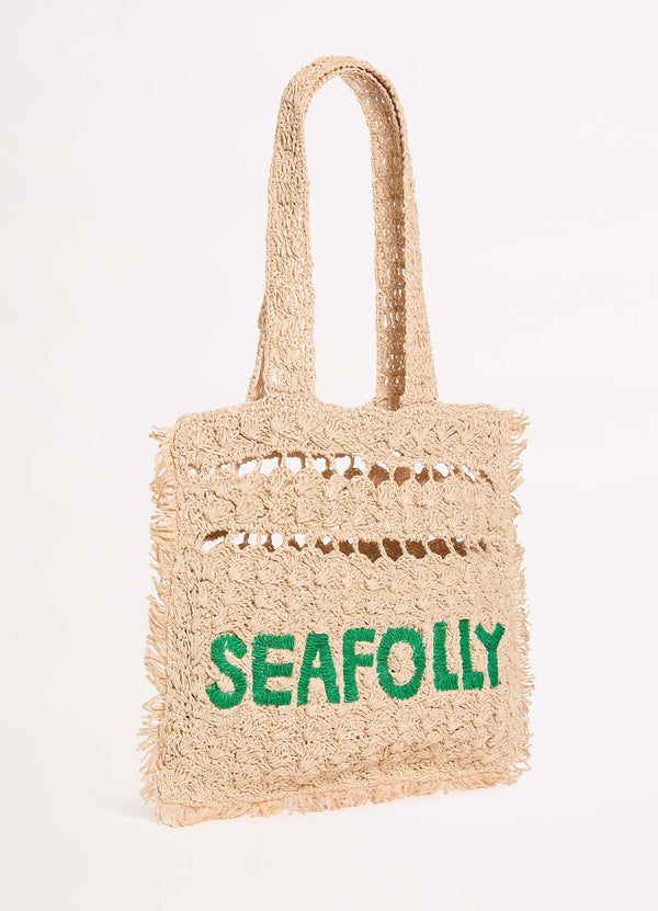 Logo Woven Tote - Natural