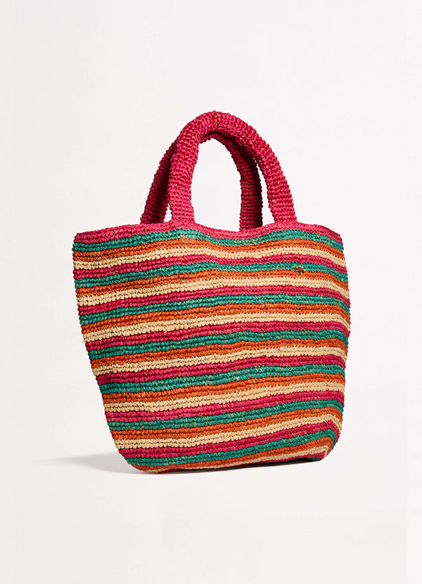 Stripe Woven Tote Bag - Multi