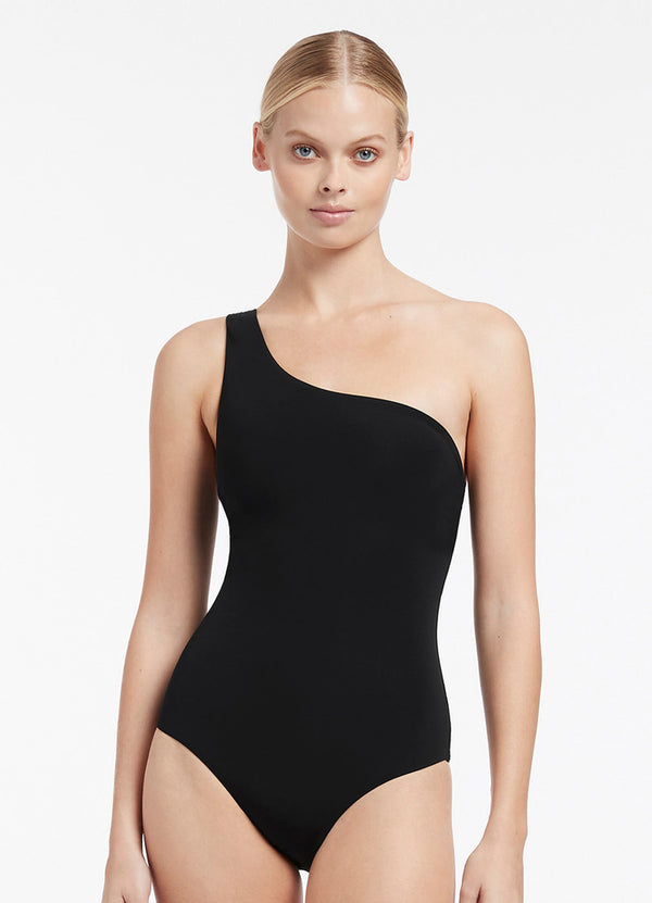 Jetset One Shoulder One Piece - Black