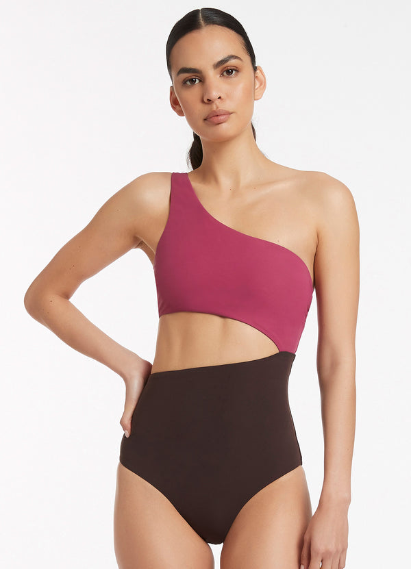 Versa One Shoulder One Piece - Orchid