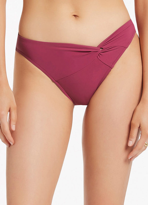 Twist Front Hipster Bikini Bottom - Orchid