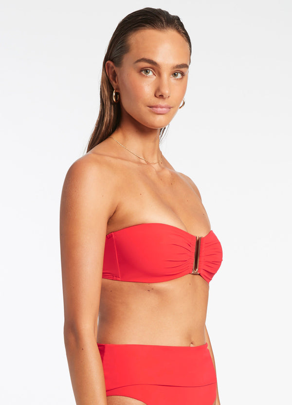 Jetset Bandeau Bikini Top - Cherry