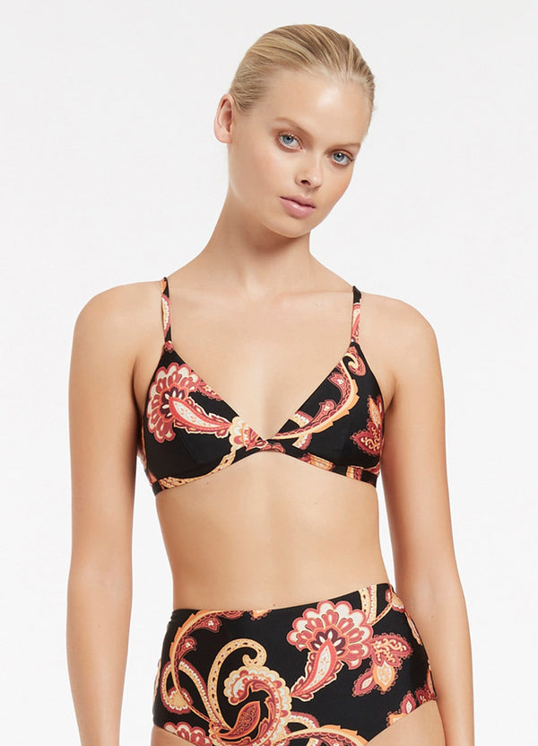 Silk Road Bikini Top - Black