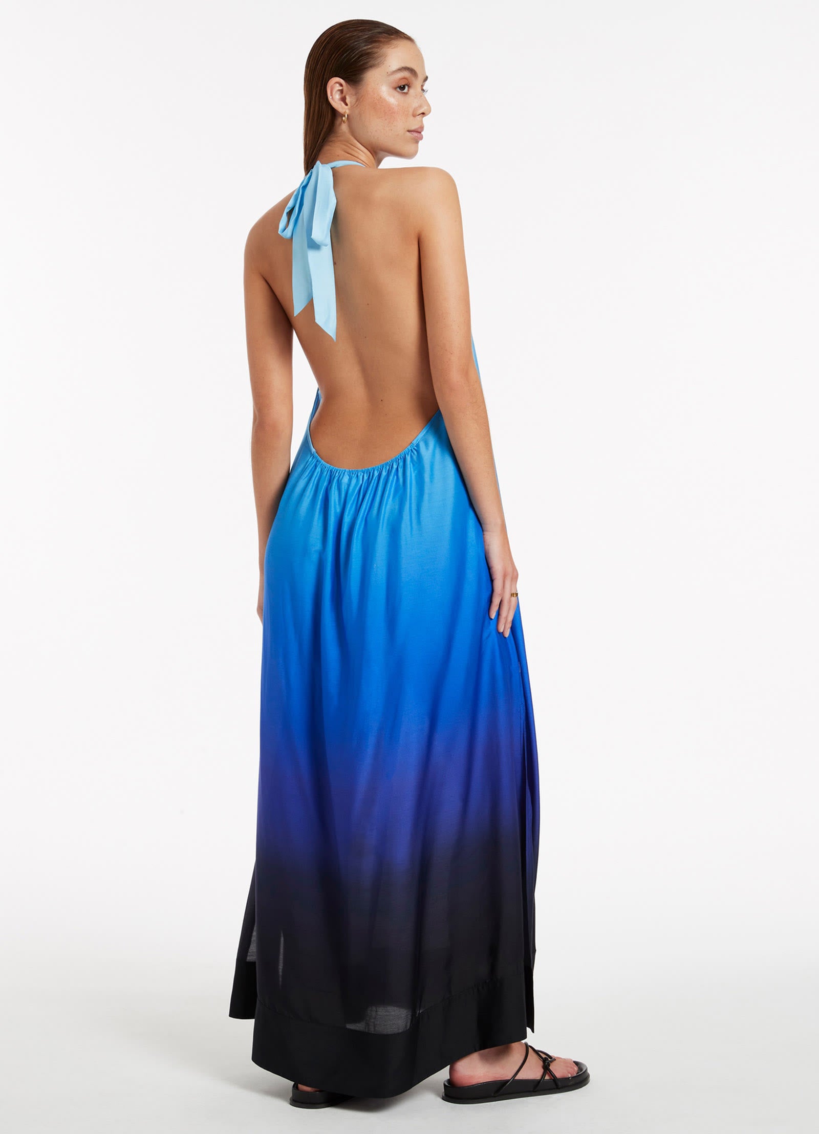 Oia Sunset Halter Maxi Dress Ocean Seafolly US